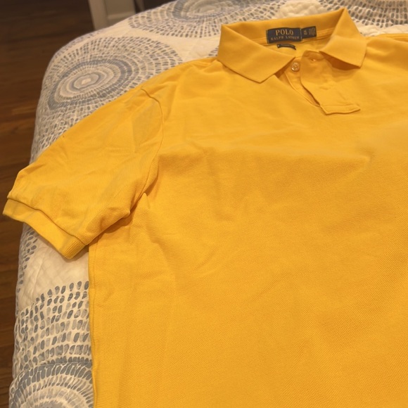 Mens Ralph Lauren yellow collared polo - Picture 3 of 4